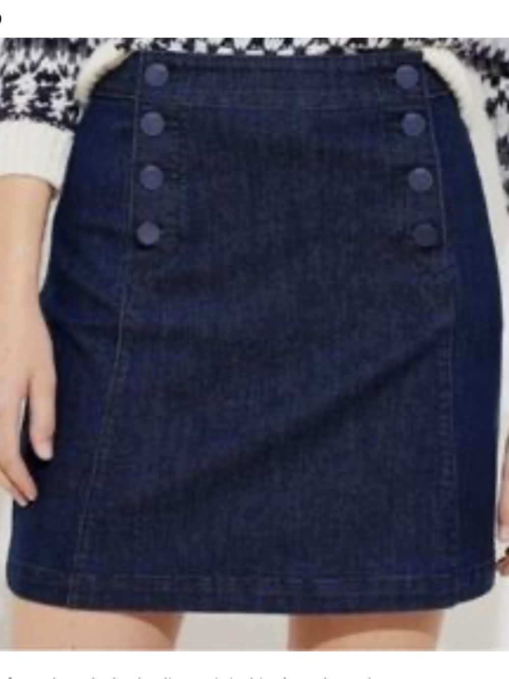 LOFT Made and Loved Sailor dark denim mini skirt, 12